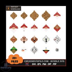 20 files plaid pattern santa face bundle svg, christmas svg