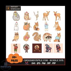 20 files cartoon characters bundle svg, christmas svg, cartoon bundle svg
