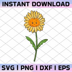 halloween pumpkin daisy flower svg, cute halloween graphic retro svg, fall autumn svg png