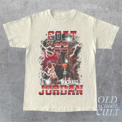 vintage 90s basketball graphic t-shirt, michael jordan goat tee, retro basketball shirt,  unisex vintage style sports te