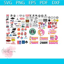 logo fashion brand bundle svg, trending svg, famous brand logo bundle svg