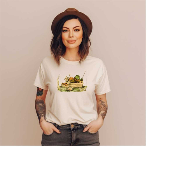 Frog Sweatshirt,Frog and Toad Fishing Tshirt, Book Lover, Re