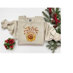 sunflower butterfly shirt, butterfly tee, women gift shirt, sunflower shirt, floral tee, flowers gift t-shirt, botanical