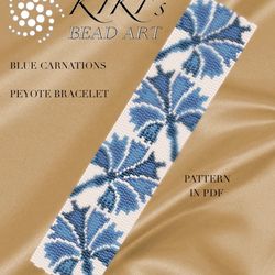 peyote pattern peyote bracelet pattern blue carnations peyote pattern design 3 drop peyote pdf instant download