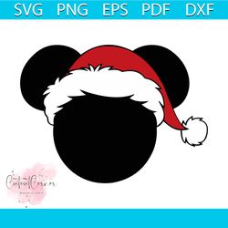mickey head santa svg, disney svg, mickey mouse head svg
