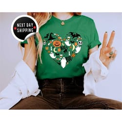 halloween doodles shirt , halloween shirt, cute halloween theme shirt, happy halloween shirt, happy halloween heart shir