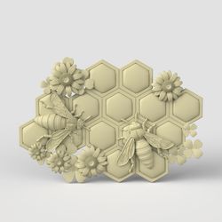 3D Model STL CNC Router file 3dprintable Bee Panel
