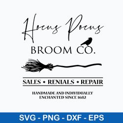hocus pocus broom co sales rentals repair svg, hocus pocus svg, png dxf eps file
