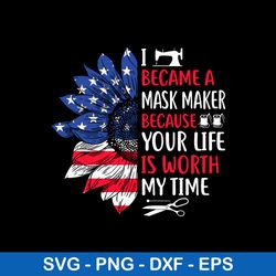 i became a mask maker because your life is worth my time svg, png dxf eps file