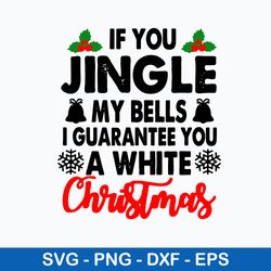 if you jingle my bells i guarantee you a white christmas svg, png dxf eps file