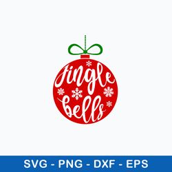 jingle bells bauble svg, christmas svg, png dxf eps file