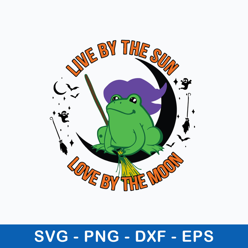 Live By The Sun Love By The Moon Svg, Frog Svg, Png Dxf Eps File.jpeg