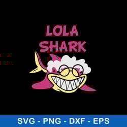 lola shark svg, shark fish pink svg, png dxf eps file