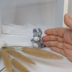 Miniature crochet donkey.