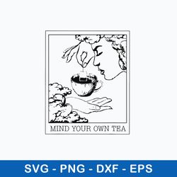 mind your own tea tarot inspired svg, png dxf eps file