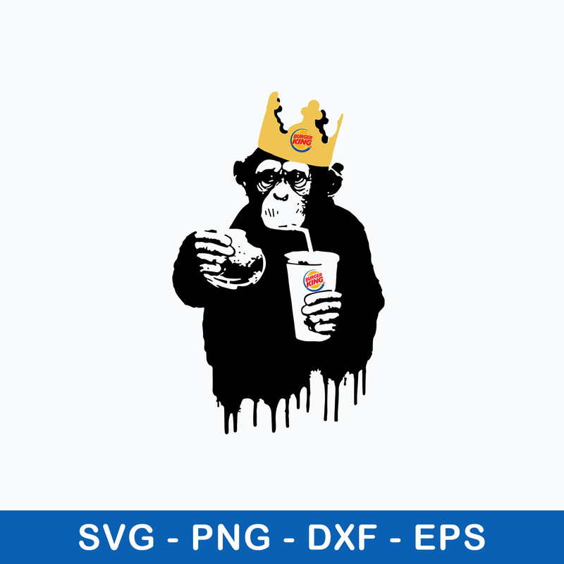 Monkey Burger King Fast Food Svg, Monkey Svg, Png Dxf Eps file.jpeg