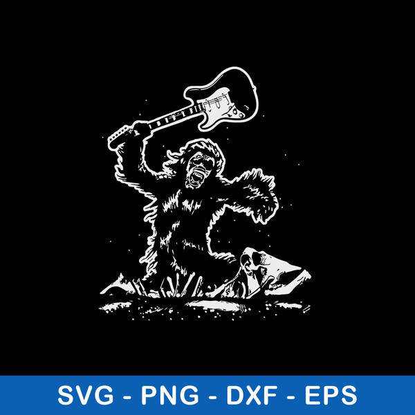 Monkey Electric Guitar Space Odyssey Svg, Png Dxf Eps File.jpeg