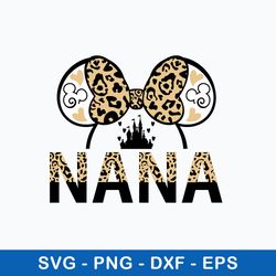 mouse nana leopard svg, minie mouse svg, disney svg, png dxf eps file