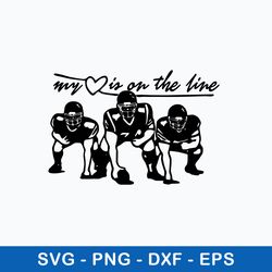 my heart is on the line svg, baseball svg, png dxf eps file