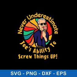 never underestimate joes ability to screw things up svg, png dxf eps file