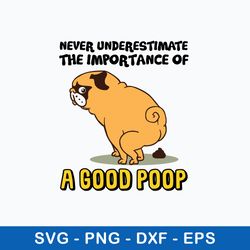 never underestimate tje importance of a dood poop svg, png dxf eps file