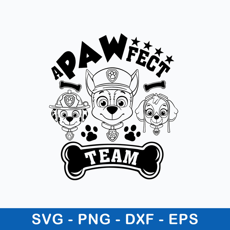 Paw Patrol A Pawfect Team Svg, Paw Patrol Svg, Png Dxf Eps File.jpeg
