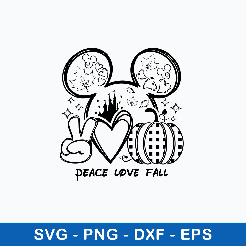 Peace Love Fall Svg, Disney Svg, Png Dxf Eps File.jpeg