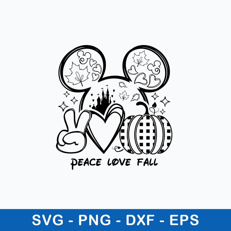 Peace Love Fall Svg, Disney Svg, Png Dxf Eps File.jpeg