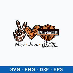 peace love harley davidson svg, harley davidson svg, png dxf eps file