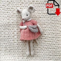 Dress & handbag for Pixie. Knitting pattern. English and Russian PDF.
