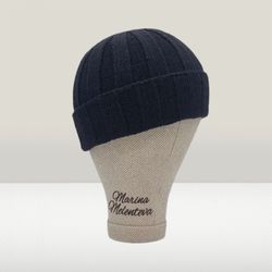 Men's knitted hat, women's knitted hat, children's knitted hat with a lapel and an elongated crown, a warm hat made of n