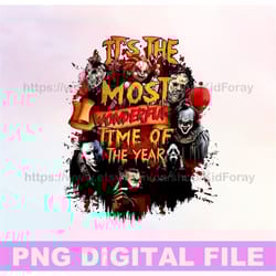 it's the most wonderful time of the year png, vintage halloween png, horror movie png
