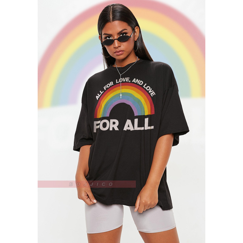 All For Love And LOve For All Unisex Shirts, PRIDE Months Shirts Human's Right, Funny LGBT T-Shirt, LGBT Gay Pride, Pride Love Symbol Shirt - 1.jpg