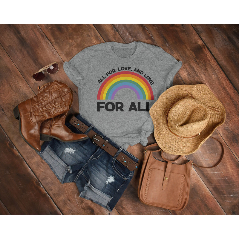 All For Love And LOve For All Unisex Shirts, PRIDE Months Shirts Human's Right, Funny LGBT T-Shirt, LGBT Gay Pride, Pride Love Symbol Shirt - 5.jpg