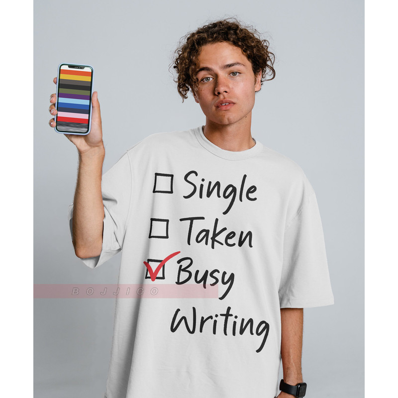 BUSY WRITING Unisex shirt, Funny Writer Gift, Writer Shirt, Funny Author Gift, Novelist Shirt, Gift For Author, Author Shirt Novel Writing - 2.jpg