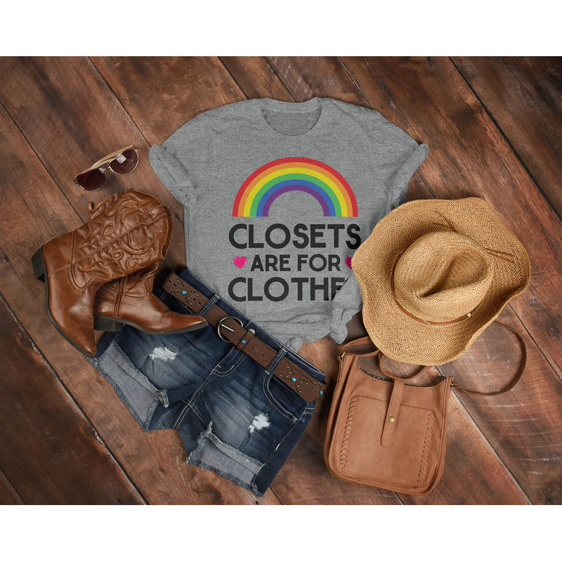 Closets Are FOr Cloths Unisex Shirts, LGBTQ+ Unisex T-Shirt Human's Right, Funny LGBT T-Shirt, Gay Pride Gift, Pride Rainbow Symbol Shirt - 5.jpg