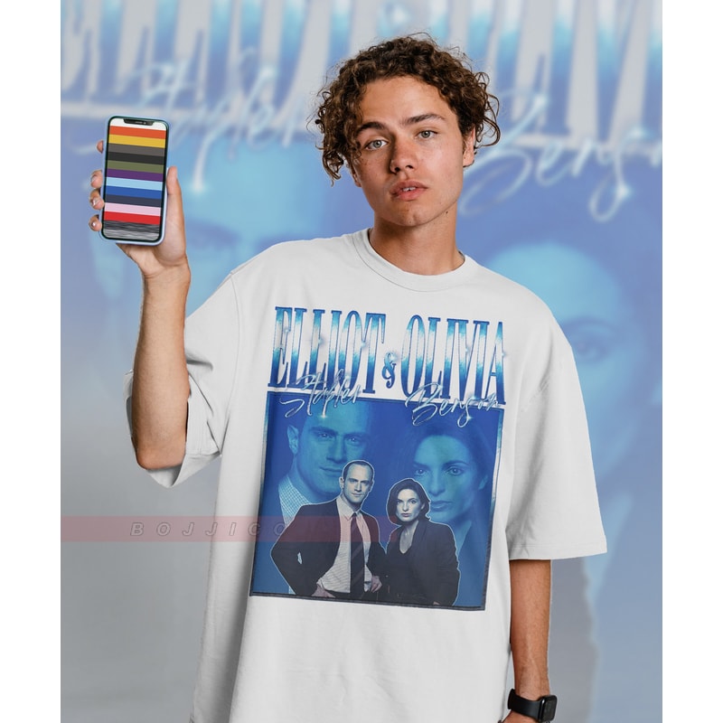 Elliot Stabler Olivia Benson Tshirt, Law And Order SVU Homage Retro 90's Vintage Tshirt, Elliot and Olivia, Law And Order Series Fans Gift - 2.jpg