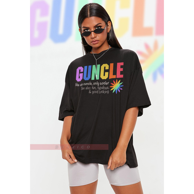 Guncle UNisex Shirts, PRIDE Months Shirts Human's Right, Funny LGBT T-Shirt, LGBT Gay Pride, Pride Rainbow Love Symbol Shirt - 2.jpg