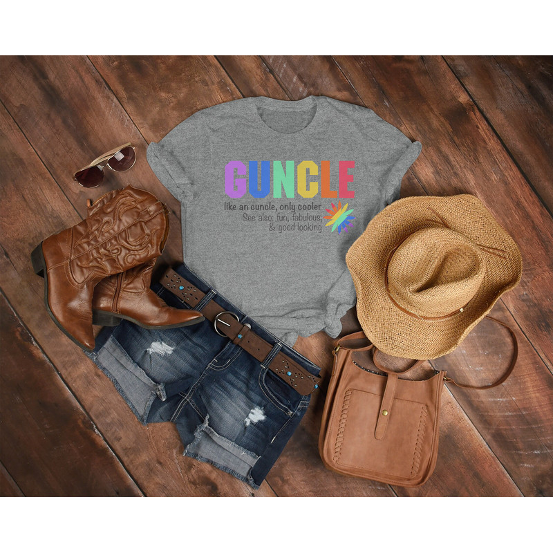 Guncle UNisex Shirts, PRIDE Months Shirts Human's Right, Funny LGBT T-Shirt, LGBT Gay Pride, Pride Rainbow Love Symbol Shirt - 5.jpg