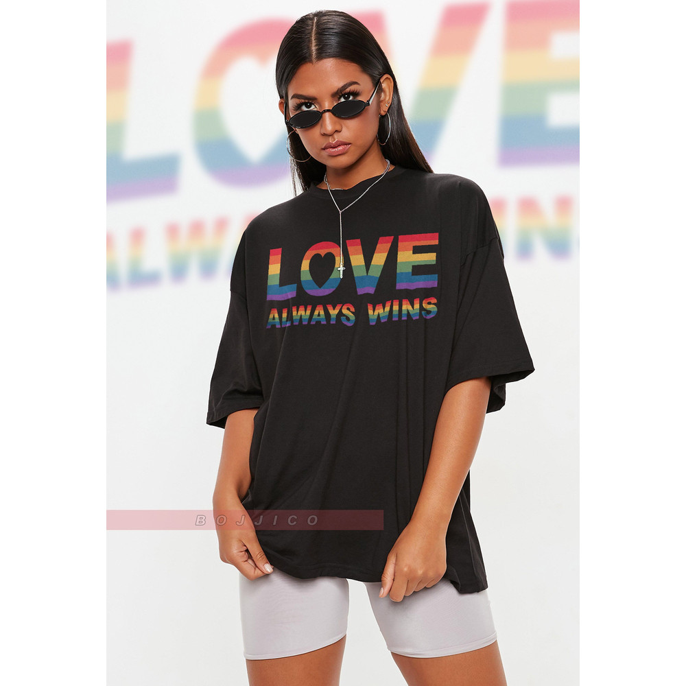 Love Always Wins Unisex Shirts, PRIDE Months Shirts Human's Right, Funny LGBT T-Shirt, LGBT Gay Pride, Pride Rainbow Love Symbol Shirt - 1.jpg