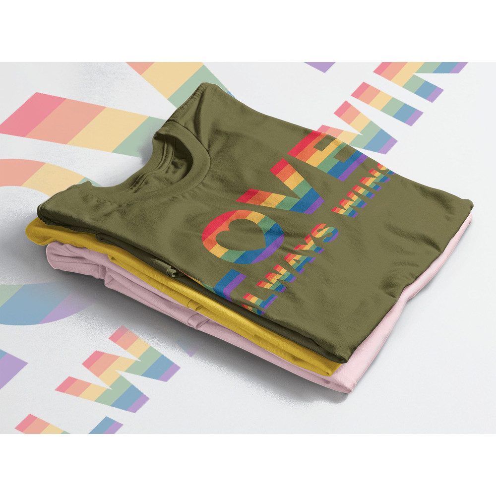 Love Always Wins Unisex Shirts, PRIDE Months Shirts Human's Right, Funny LGBT T-Shirt, LGBT Gay Pride, Pride Rainbow Love Symbol Shirt - 5.jpg