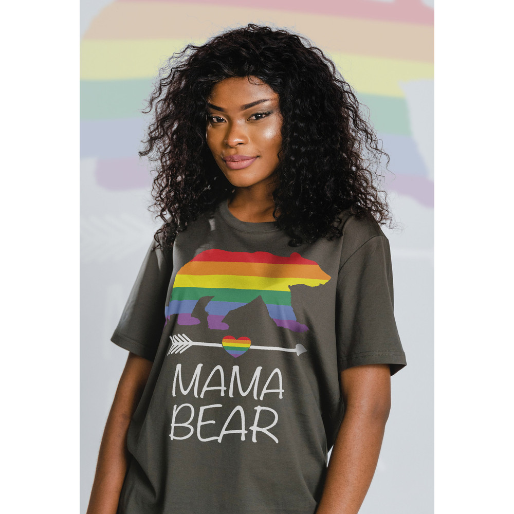 Mama Bear Unisex Shirts PRIDE Months Shirts Human's Right, Funny LGBT T-Shirt, LGBT Gay Pride, Pride Rainbow Love Symbol Shirt - 3.jpg