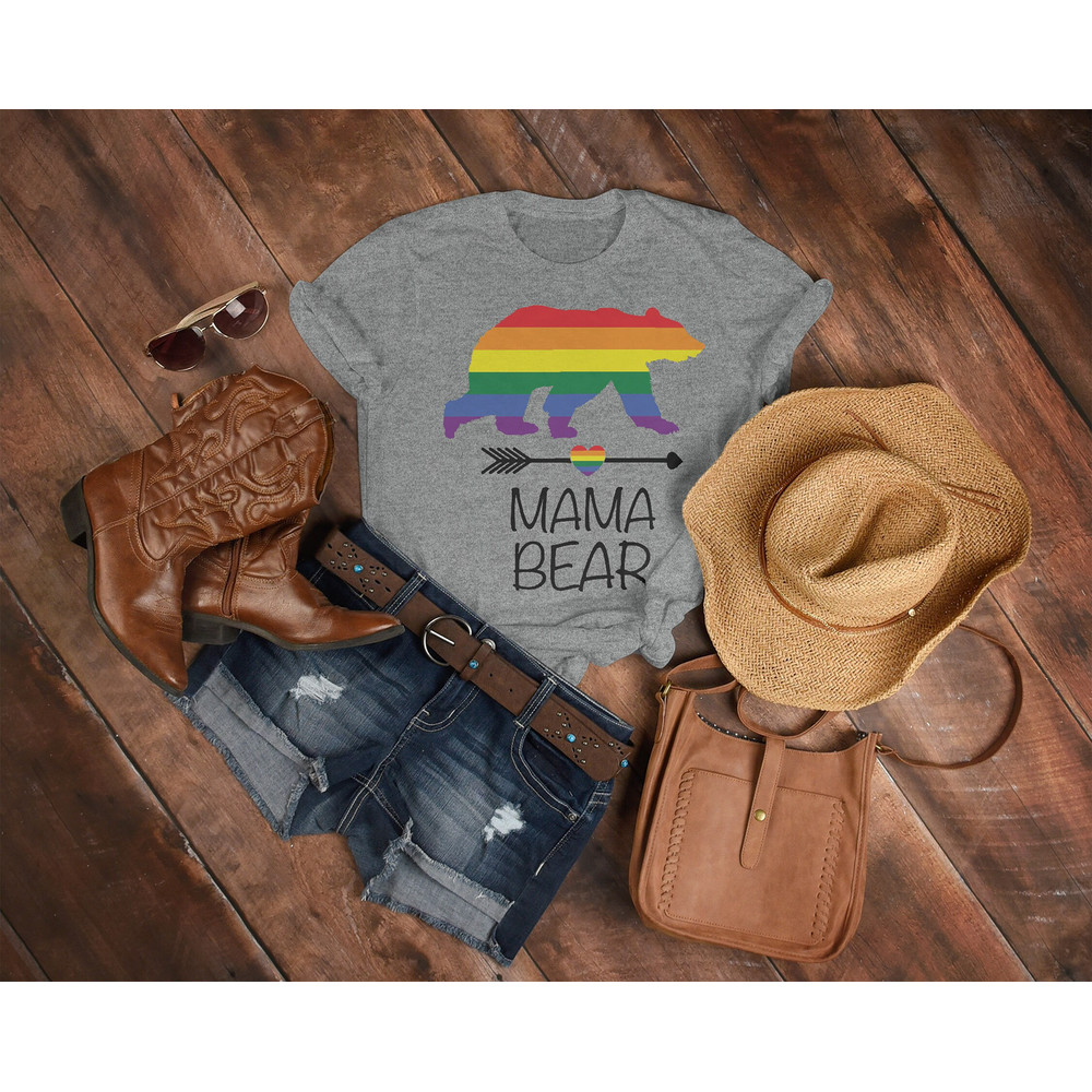 Mama Bear Unisex Shirts PRIDE Months Shirts Human's Right, Funny LGBT T-Shirt, LGBT Gay Pride, Pride Rainbow Love Symbol Shirt - 5.jpg