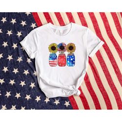 sunflower plant usa shirt, usa flag shirt, patriotic shirt, usa flag plant, 4th of july sunflower shirt, 4th of july shi