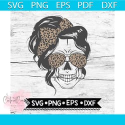 womens skull svg skull svg, cricut file, leopard svg