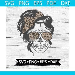 womens skull svg skull svg, cricut file, leopard svg