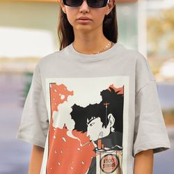 unisex - spike silhouette shirt for anime and manga lovers, vintage anime shirt, bebop shirt, space cowboy shirt -a270