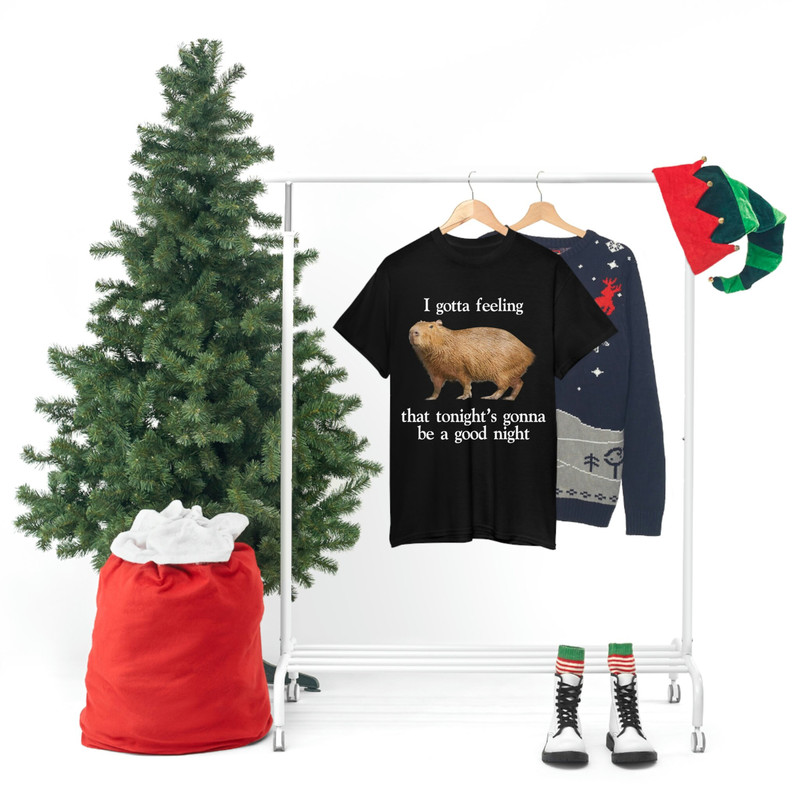 I Gotta Feeling That Tonight's Gonna Be A Good Night Capybara T-Shirt, Funny Meme Tee - 9.jpg