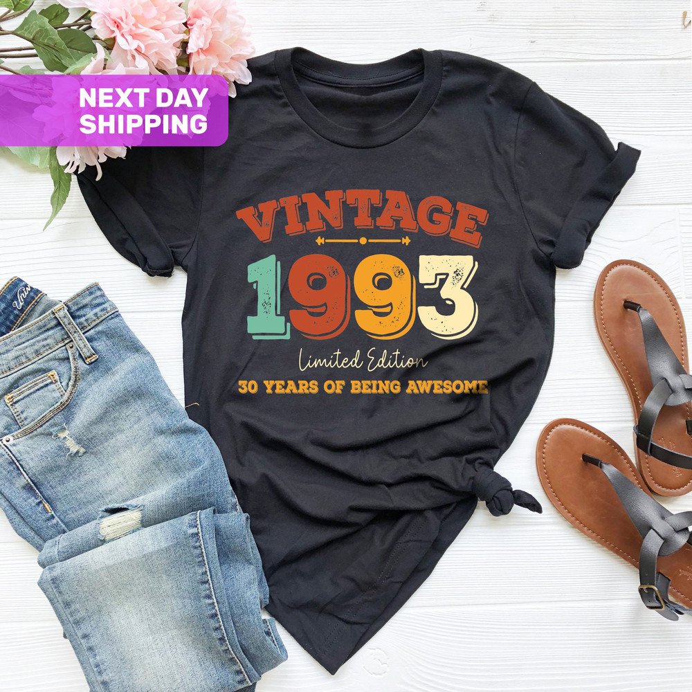 30 Years of Being Awesome Shirt, Vintage Limited Edition 1993 Birthday Shirt, 30th Birthday Gift, Funny Birthday Shirt, 1993 Birthday Shirt - 2.jpg
