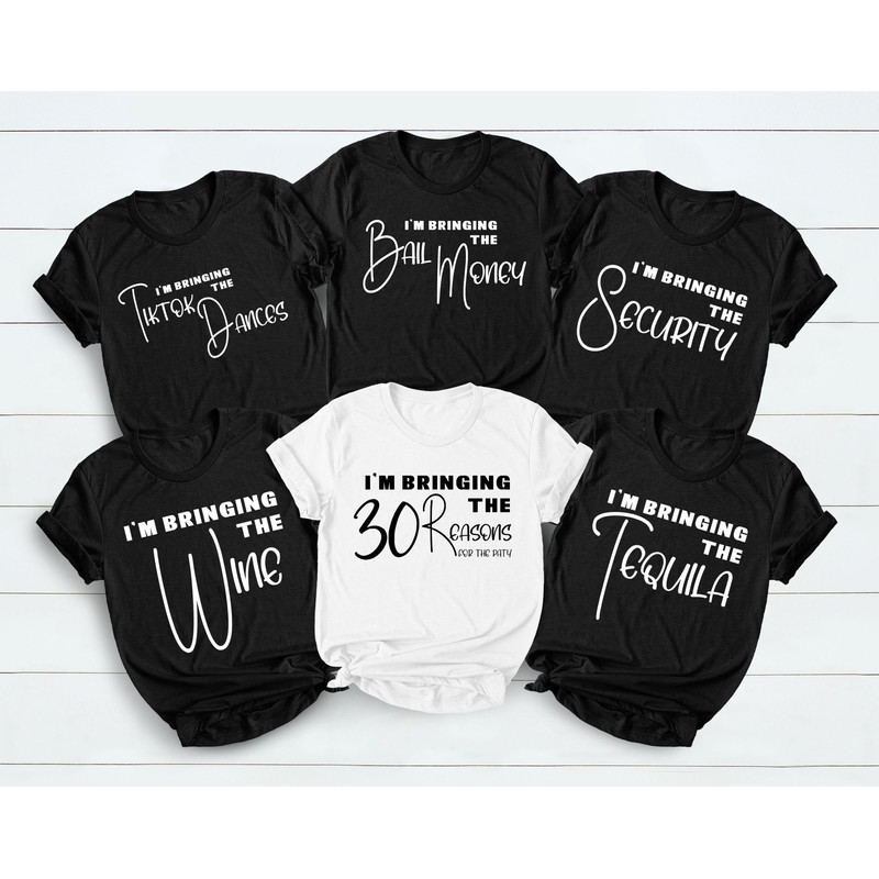 30th Birthday Party Shirts, 30 Reason For The Party, Matching Friend Group T-Shirts, Customized Clothing, Funny Birthday Gifts, Birthday Tee - 1.jpg
